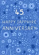 Pretty Anniversary Card - 45th - Sapphire - Floral created by Pear Tree Press