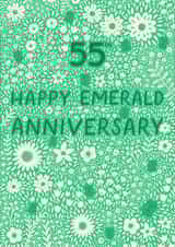 Pretty Anniversary Card - 55th - Emerald - Floral created by Pear Tree Press