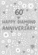 Pretty Anniversary Card - 60th - Diamond - Floral created by Pear Tree Press