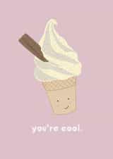 Cute Birthday Card - Ice Cream Cone - You’re Cool created by Georgie Richards