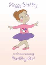 Cute Birthday Card - For Her - Ballet Dancer created by Rachel Hsiroc Design
