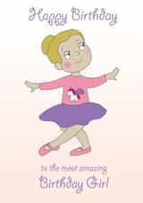 Cute Birthday Card - Ballet Dancer - For Her created by Rachel Hsiroc Design
