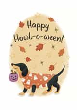 Cute Halloween Card - Dog - Howl-O-Ween! created by Lisa Parker