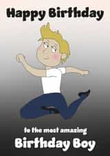 Cute Birthday Card - Amazing Birthday Boy - Ballet Dancer created by Rachel Hsiroc Design