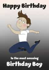 Cute Birthday Card - Ballet Dancer - For Him created by Rachel Hsiroc Design