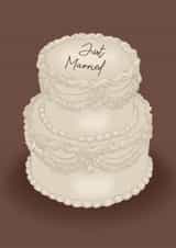 Classic Wedding Card - Just Married - Cake created by Serenity Emily