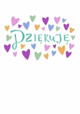 Classic Thank You Card - Polish - Hearts created by The Happy Potato