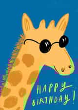 Cute Birthday Card - Cool Giraffe - Sunglasses created by Leanne McBrien