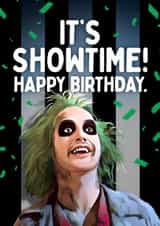 Funny Birthday Card - Beetlejuice - Showtime - Halloween created by Mrs Best Paper Co.