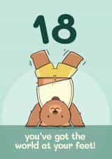 Cute Birthday Card - 18th - Bear created by Bev O'Connor || @oconnordesign