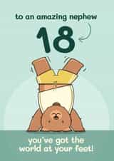 Cute 18th Birthday Card - To Nephew - Bear created by Bev O'Connor || @oconnordesign
