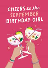Pretty Birthday Card - September Birthday - Cheers created by Studio Mads