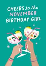 Pretty Birthday Card - November Birthday - Cheers created by Studio Mads