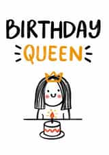 Cute Birthday Card - For Her - Birthday Queen created by Studio Flafello LTD