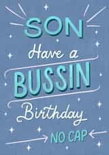 Funny Birthday Card - For Son - Slang - Bussin created by Silky Rose Design