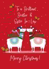 Cute Christmas Card - For Brother & Sister In-Law - Llama created by Sarah Corcoran
