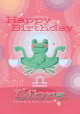 Cute Birthday Card - Libra - Frog created by Ellie MH Designs