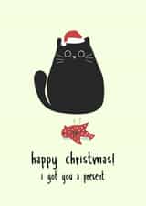 Funny Christmas Card - From The Cat - Bird created by @hollielonglanddesigns