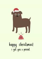 Cute Christmas Card - From The Dog - Present created by @hollielonglanddesigns