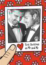 Personalised Christmas Photo Card created by TeePee Creations - Cute Christmas Card - First Christmas As Mr And Mr - Snow Flakes