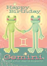 Cute Birthday Card - Frogs - Gemini created by Ellie MH Designs