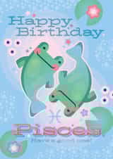 Cute Birthday Card - Fish - Pisces created by Ellie MH Designs