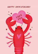 Cute Anniversary Card - Lobster - Hearts created by Studio Mads