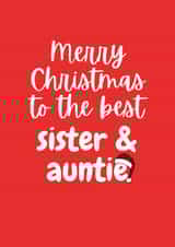 Classic Christmas Card - To Sister & Auntie - Santa Hat created by Amy (Hedgecards)