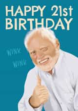 Funny Birthday Card - Wink Wink - Old Man created by AbiGoLucky