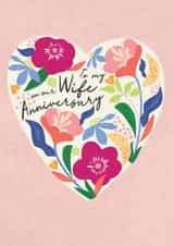 Pretty Anniversary Card - For Wife - Floral Heart created by Laura Darrington Design Ltd.