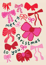 Cute Christmas Card - For Her - Festive Bows created by Raspberry Blossom