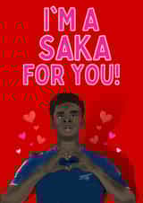 Cute Anniversary/Valentines Day Card - I'm A Saka For You - Pun created by Original Fox Cards