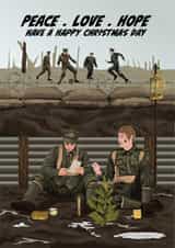 Thoughtful Historic Christmas Card - WWI 1914 Christmas Truce created by The Great & The Good