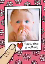 Personalised Christmas Photo Card created by TeePee Creations - Cute Christmas Card - First Christmas As My Mummy - Snow Flakes