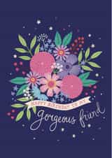 Pretty Birthday Card - For Friend - Gorgeous - Floral created by Watercolour Sky