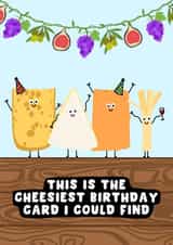 Funny Birthday Card - Cheese - Party created by Pink Peach Cards