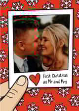 Personalised Christmas Photo Card created by TeePee Creations - Cute Christmas Card - First Christmas As Mr And Mrs - Snow Flakes