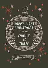 Cute Christmas Card - Family Of Three - First Christmas created by Sarah Harding