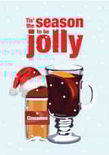 Punny Christmas Card - Tis' The Season To Be Jolly - Mulled Wine created by BB Designs