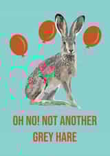 Funny Birthday Card - Not Another Grey Hare - Rabbit created by BB Designs