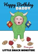 Personalised Birthday Photo Card created by @Cupsie's Creations - Cute Birthday Card - For Dad - Snack Monster