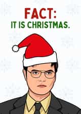Funny Christmas Card - The Office - Dwight Schrute - Fact created by Sundiva Designs