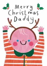 Cute Christmas Card - For Daddy - From Son created by Alice Mole Illustration