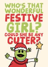 Funny Christmas Card - Nanalan - Who's That Wonderful Festive Girl? created by Studio Doodles