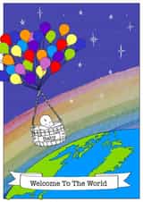 Adorable New Baby Card - Baby, Welcome To The World. created by The Ricketty Desk