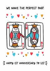 Cute 1st Anniversary Card - King And Queen Cards - First Anniversary created by Lyndsay Moon