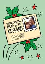 Personalised Christmas Photo Card created by TeePee Creations - Cute Christmas Card - For Husband - Letter