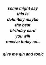 Funny Birthday Card - Oasis - Song Lyrics - Some Might Say - Definitely Maybe created by Hairy Duck Prints