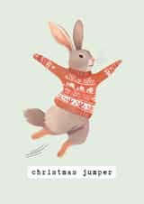 Cute Christmas Card - Christmas Jumper - Rabbit created by StudioMerryCo