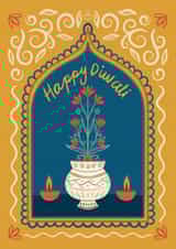 Pretty Diwali Card - Diya Lantern - Hindu - Festival Of Lights created by Kamiya Chirodian
